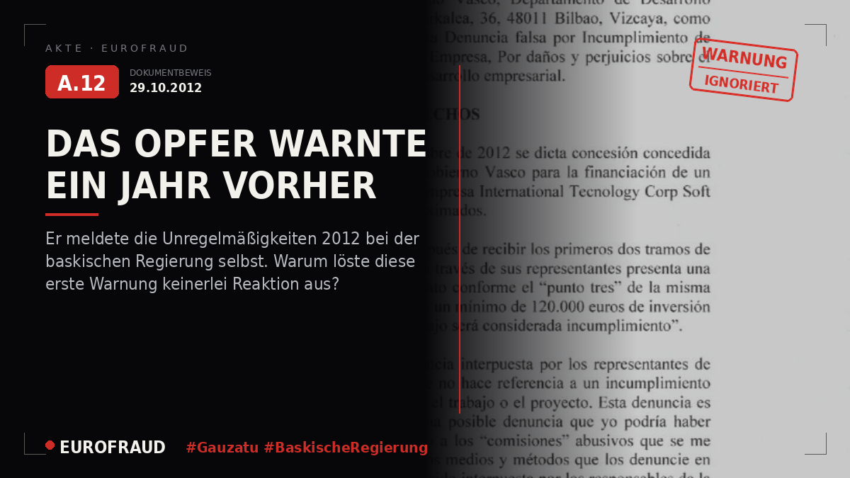 Anzeige gegen die SPRI Bilbao und den Vizeminister für Industrie