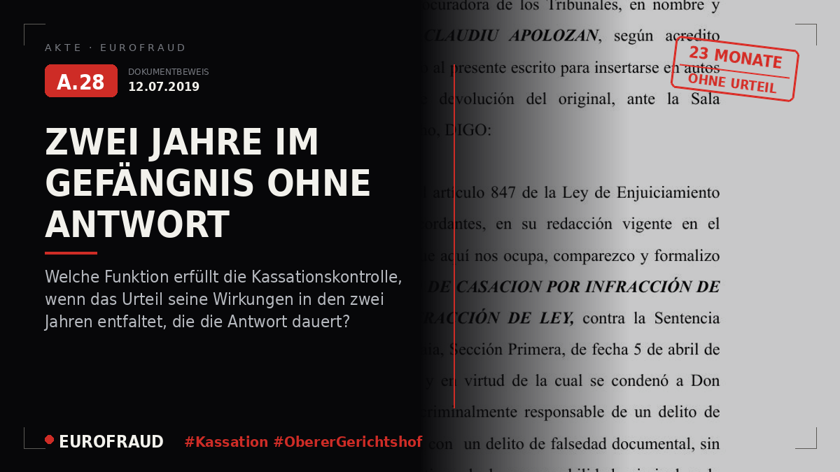 Kassationsbeschwerde vom 12. Juli 2019, eingelegt im Namen des Betroffenen