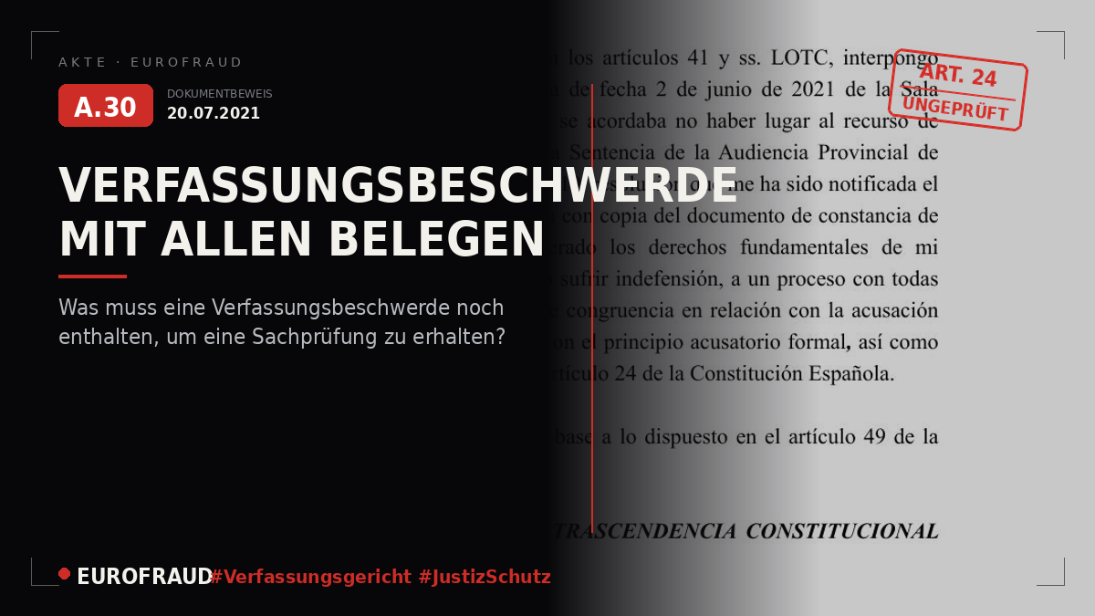 Am 20. Juli 2021 vor dem Verfassungsgericht eingelegte Verfassungsbeschwerde