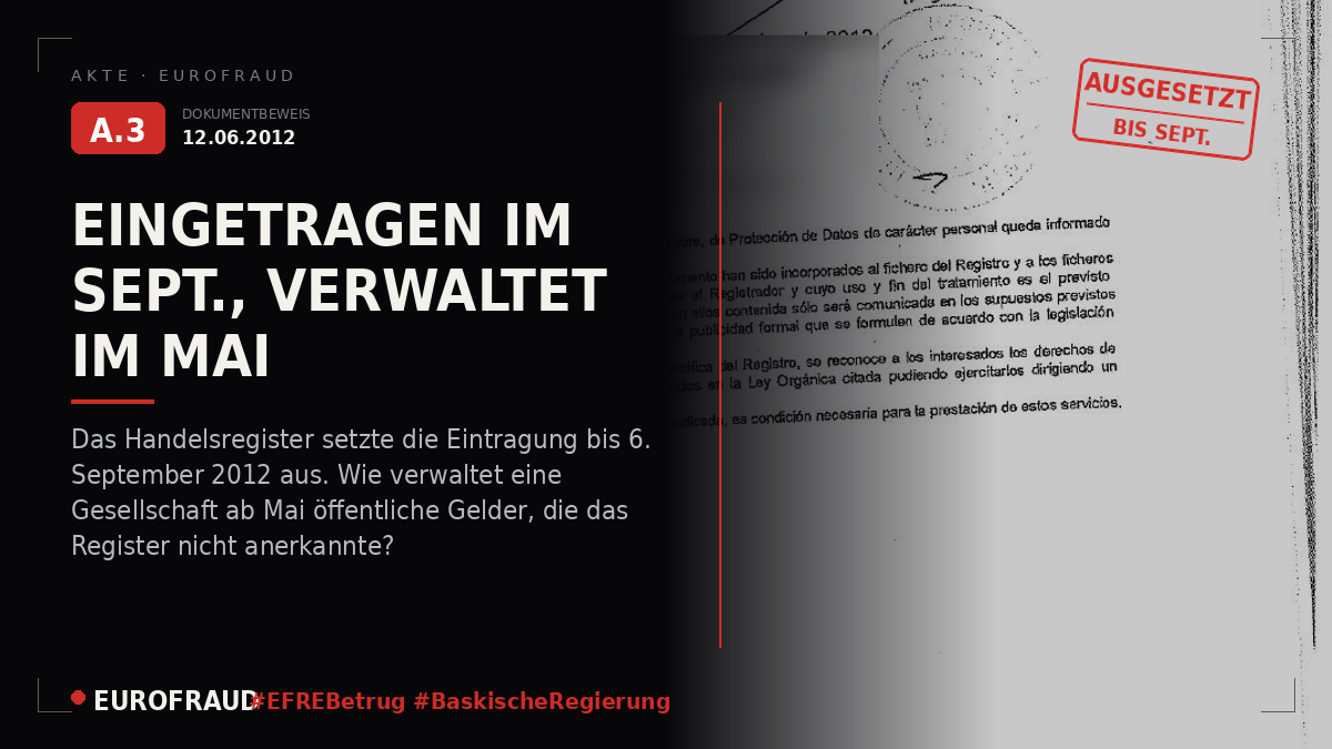Eintragung der Iriarte Grupo Lanzarote beim Handelsregister