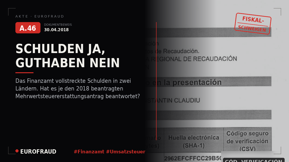 Antrag auf Beistand und Erstattung der Mehrwertsteuer bei der AEAT