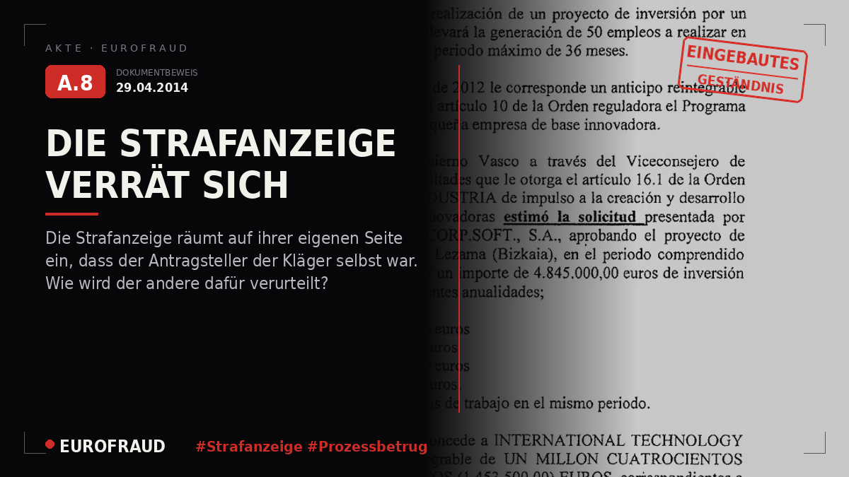 Kopie der am 29. April 2014 gegen Herrn Apolozan erstatteten Strafanzeige