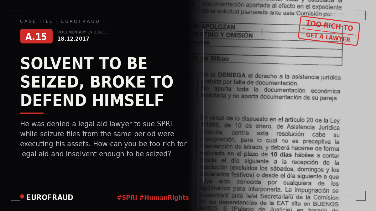 Denial of Legal Aid in Bilbao concerning the SPRI