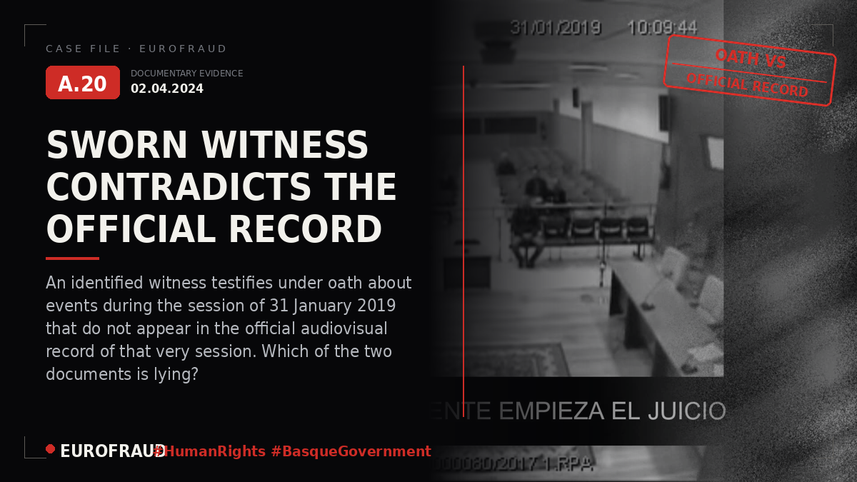 Sworn statement of a witness present at the initial cuts of the trial recordings