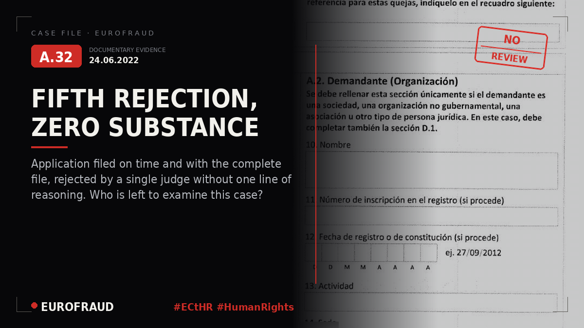 Application before the European Court of Human Rights on 24 June 2022, and Resolution of Non-admission
