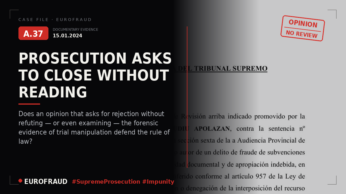 Application for non-admission by the Prosecutor's Office of the Supreme Court of 15 January 2024