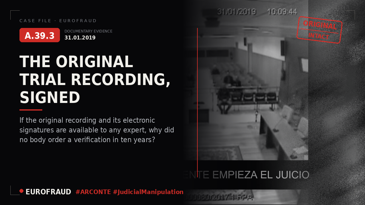 Original video of the trial of the Bilbao Provincial Court