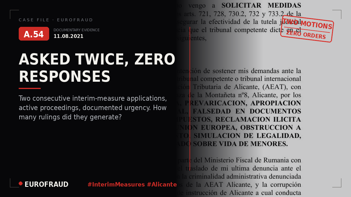 Application for Interim Measures before the Alicante Court