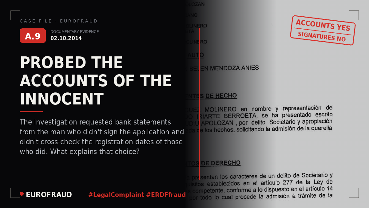 Documentation relating to the steps taken at Investigating Court No. 8 of Bilbao
