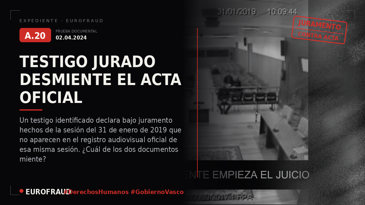 Declaración jurada de testigo presente en los cortes iniciales de las grabaciones del juicio