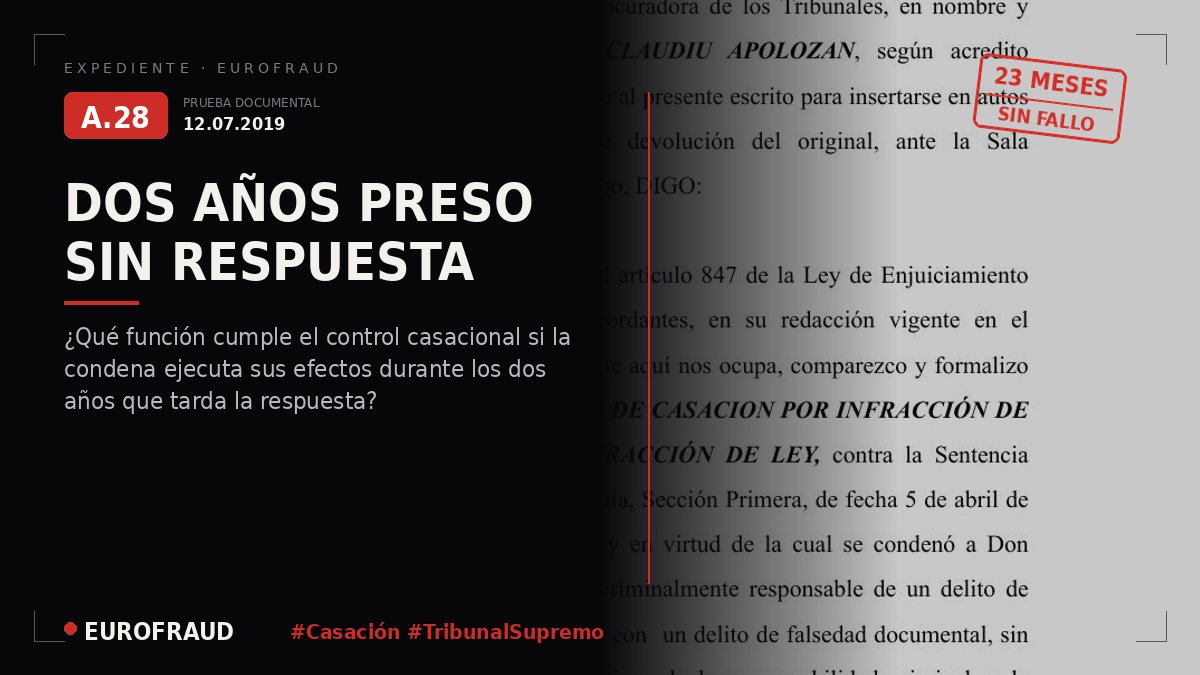 Recurso de Casación, de 12 de julio de 2019, presentado en nombre del demandante