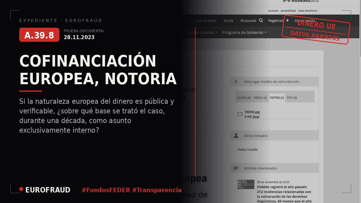 Cofinanciación FEDER País Vasco