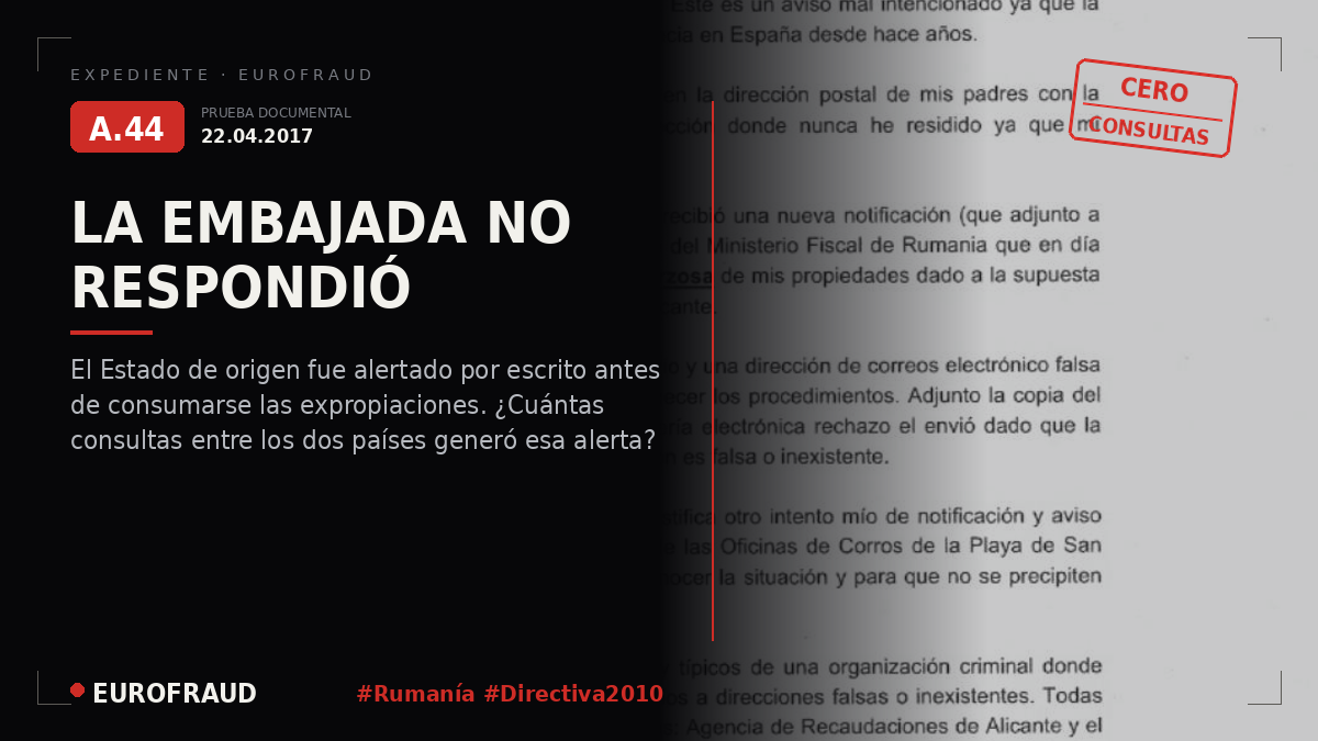 Comunicaciones con la Embajada de Rumanía relativas a los embargos