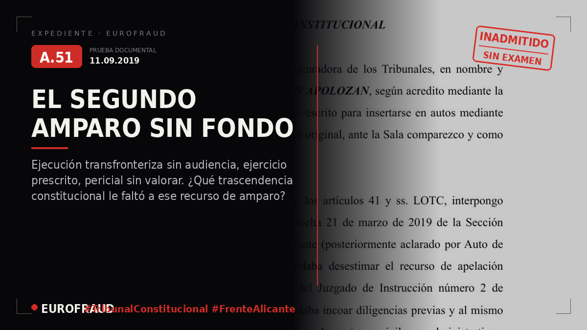 Recurso de Amparo ante el Tribunal Constitucional y TEDH