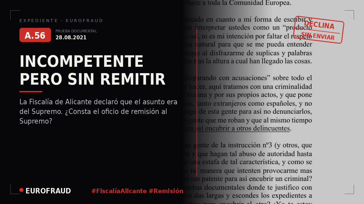 Denuncia ante la Fiscalía de Alicante contra la Instrucción nº3