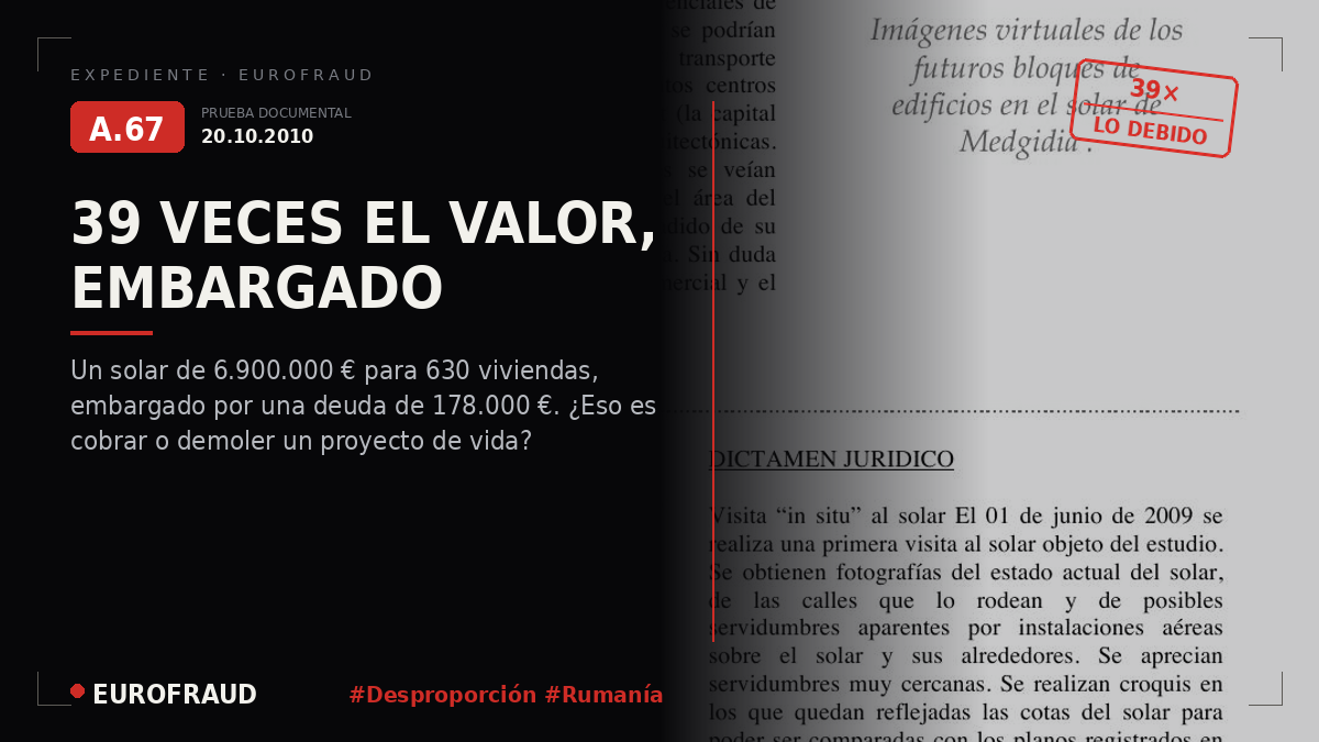 Perjuicios causados en Rumanía - El proyecto de 630 viviendas destruido por el embargo