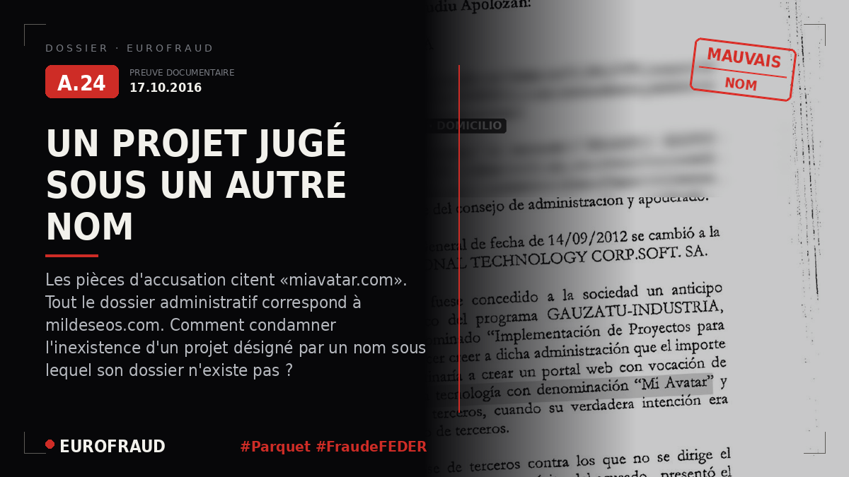 Falsification du nom réel du projet par le parquet pour induire en erreur