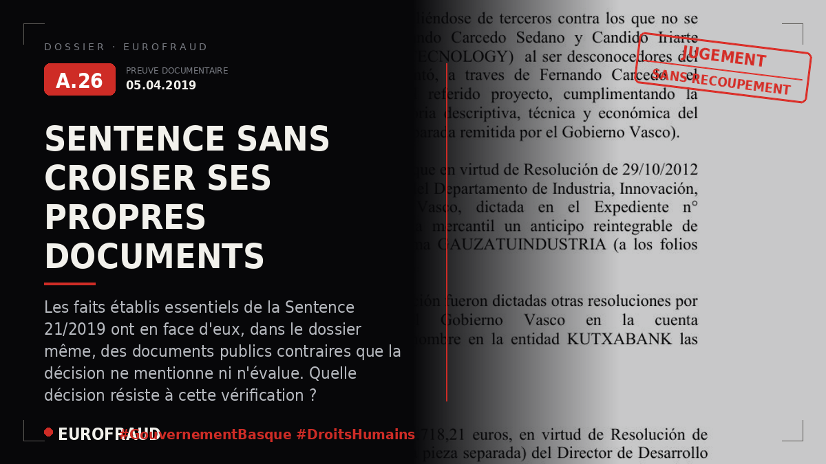 Jugement de l'Audience provinciale de Bilbao