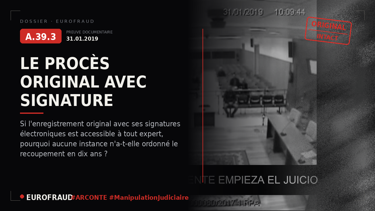 Vidéo originale du procès de l'Audience provinciale de Bilbao