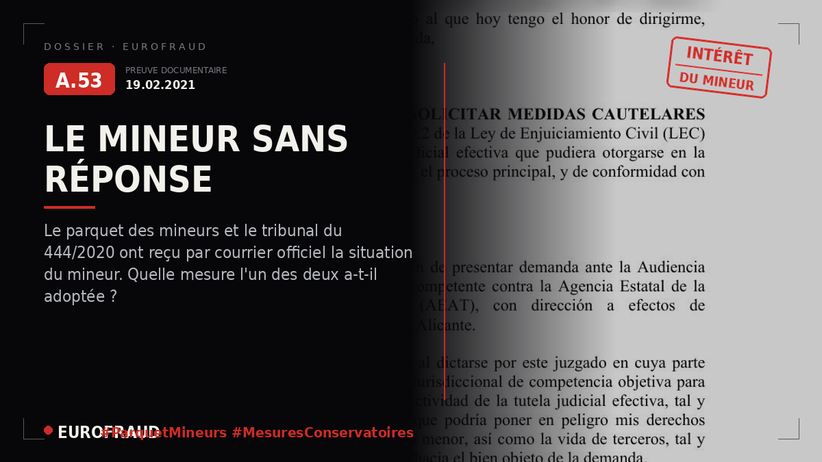 Demande de mesures provisoires, tribunal nº 2, et parquet des mineurs