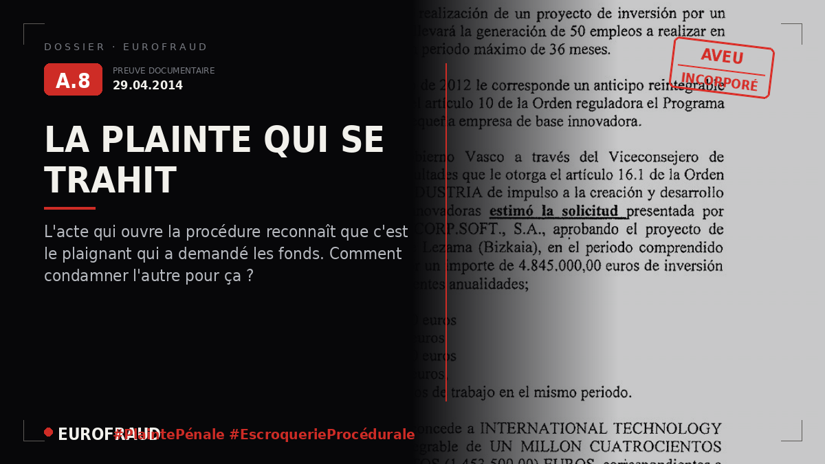 Copie de la plainte pénale déposée le 29 avril 2014 contre M. Apolozan