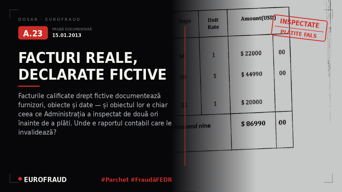 Documentație referitoare la facturile autentice tratate ca false de Parchetul din Bilbao
