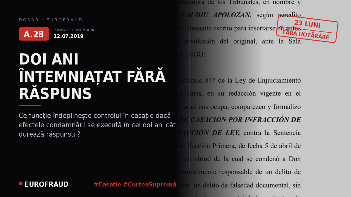 Recurs în casație, din 12 iulie 2019, formulat în numele solicitantului