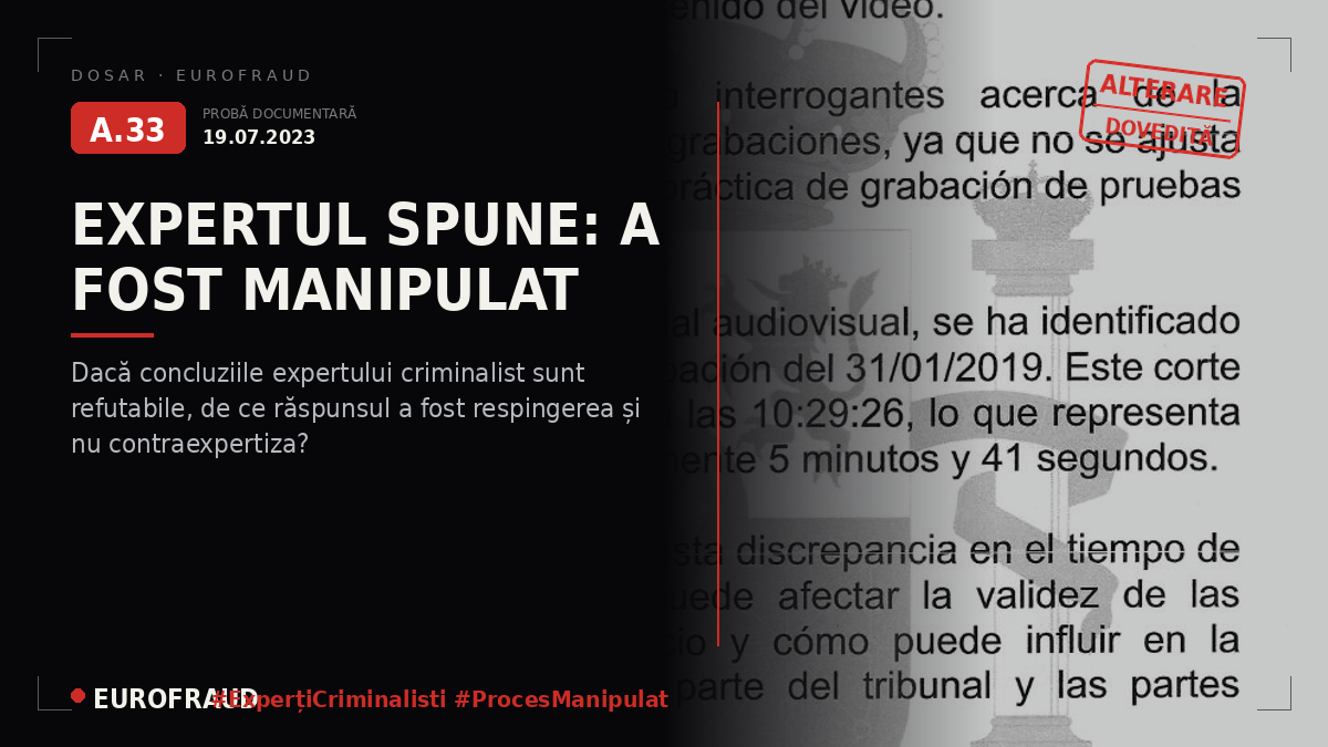 Raport de expertiză asupra procesului de la Curtea Provincială din Bilbao