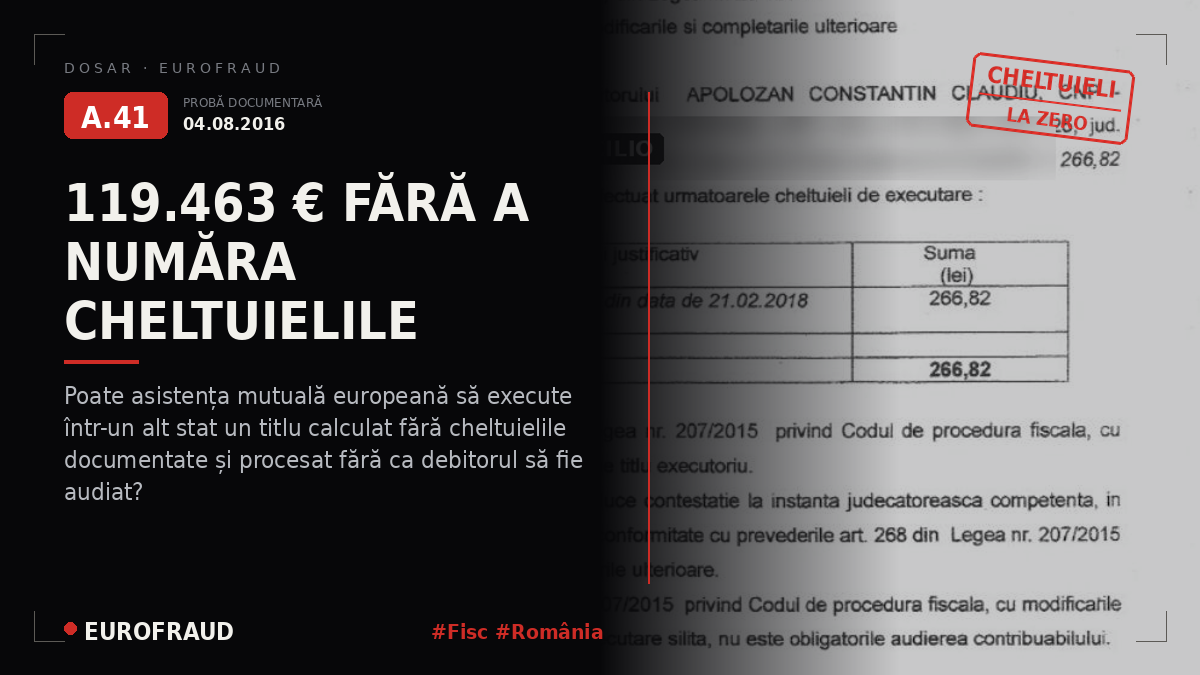 Documentație privind Sechestrele emise de AEAT în România