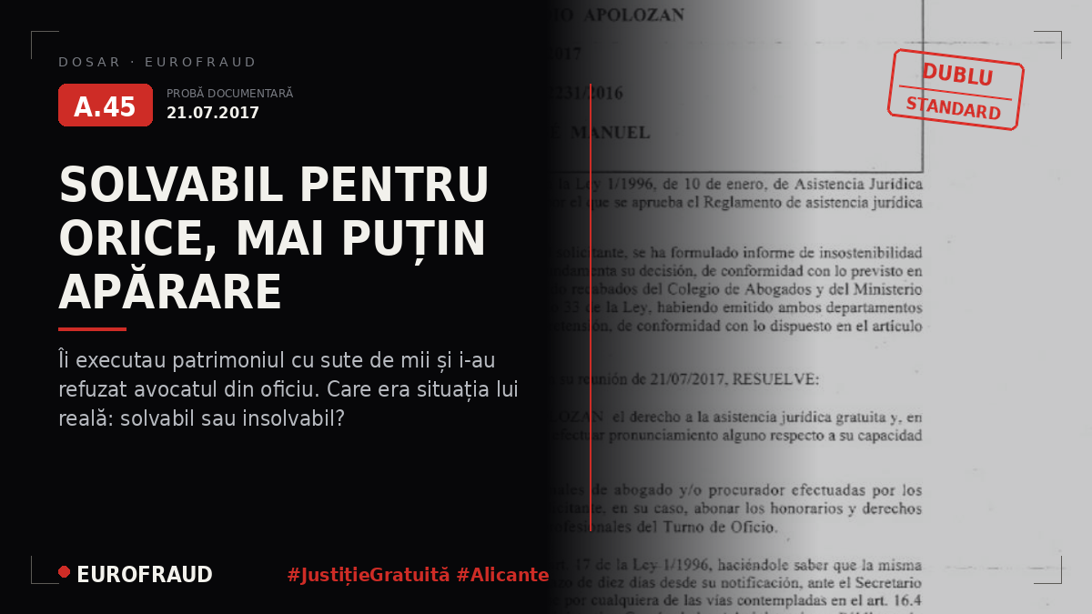 Refuzul Asistenței Juridice pentru Judecătoria de Instrucție nr. 3 din Alicante