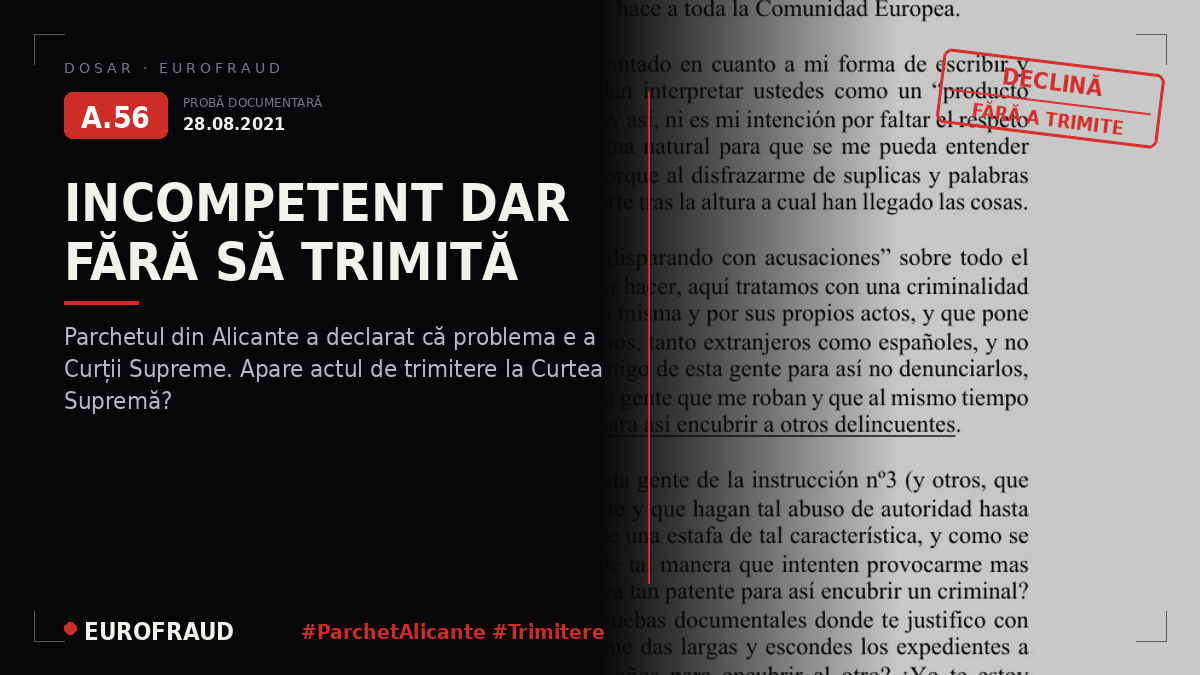 Plângere în fața Parchetului din Alicante împotriva Judecătoriei de Instrucție nr. 3