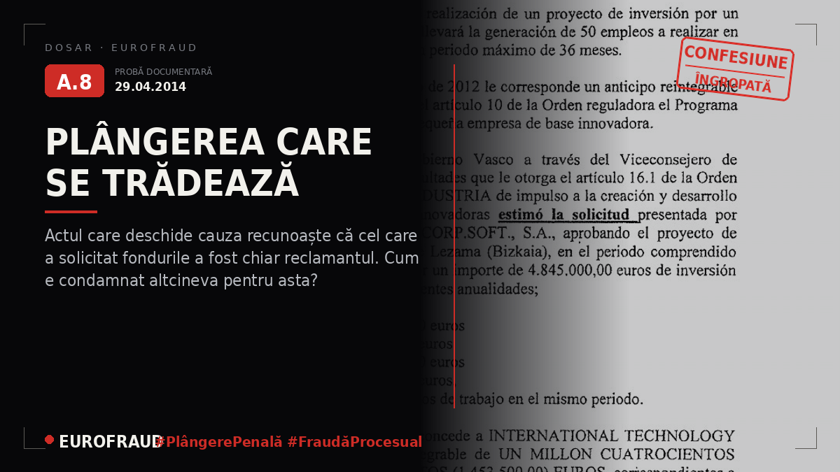 Copie a plângerii penale depuse la 29 aprilie 2014 împotriva domnului Apolozan