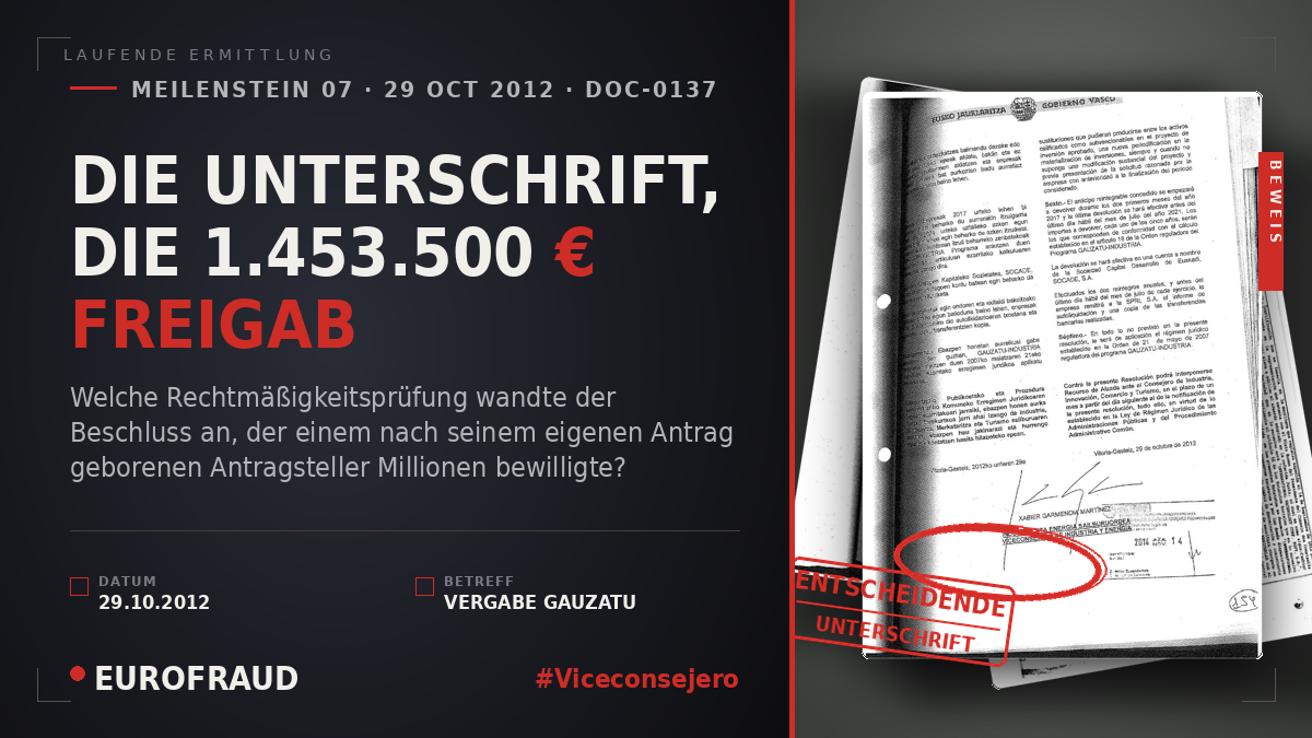 DIE UNTERSCHRIFT, DIE 1.453.500 € FREIGAB
