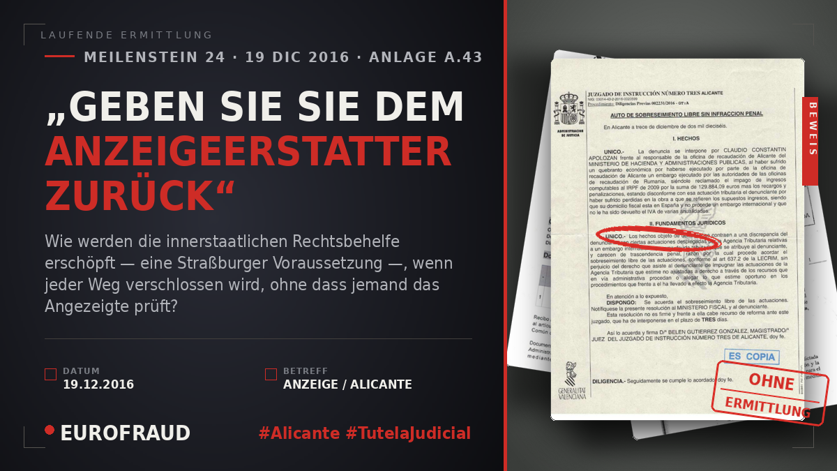 „GEBEN SIE SIE DEM ANZEIGEERSTATTER ZURÜCK“