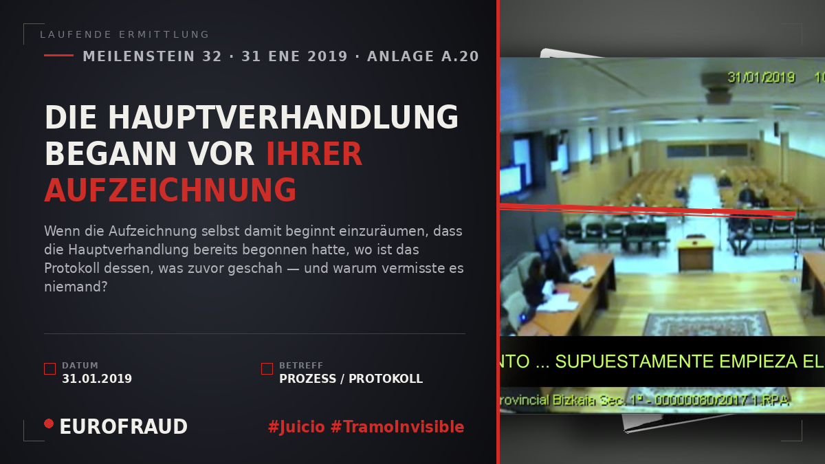 DIE HAUPTVERHANDLUNG BEGANN VOR IHRER AUFZEICHNUNG