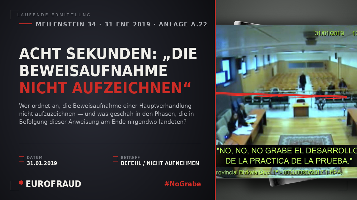 ACHT SEKUNDEN: „DIE BEWEISAUFNAHME NICHT AUFZEICHNEN“