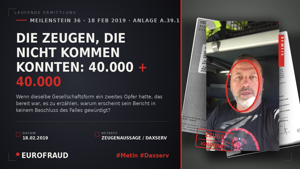 DIE ZEUGEN, DIE NICHT KOMMEN KONNTEN: 40.000 + 40.000