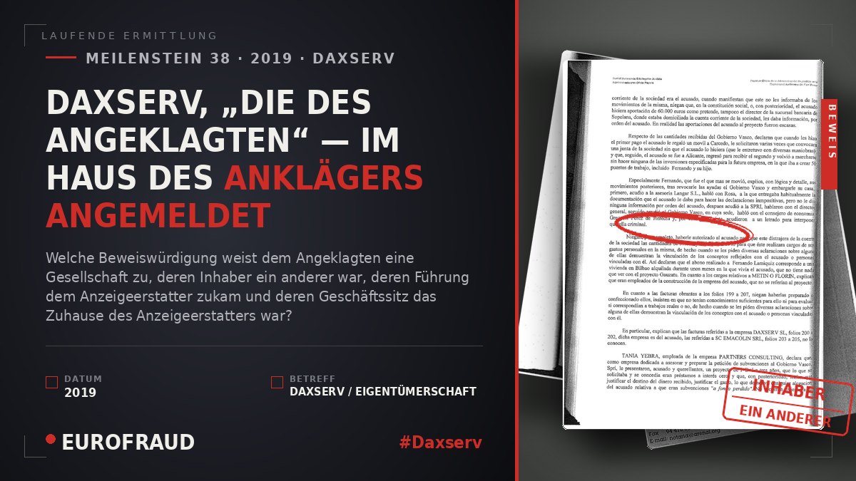 DAXSERV, „DIE DES ANGEKLAGTEN“ — IM HAUS DES ANKLÄGERS ANGEMELDET