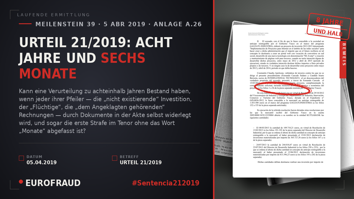 URTEIL 21/2019: ACHT JAHRE UND SECHS MONATE