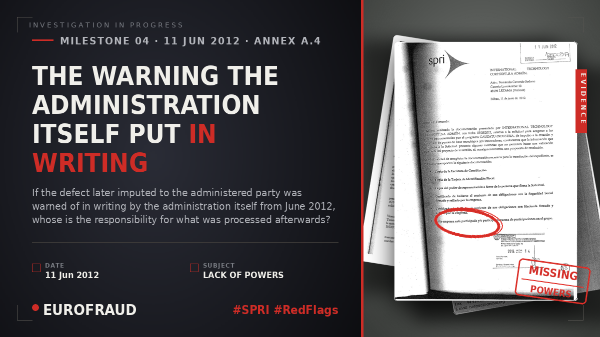 THE WARNING THE ADMINISTRATION ITSELF PUT IN WRITING