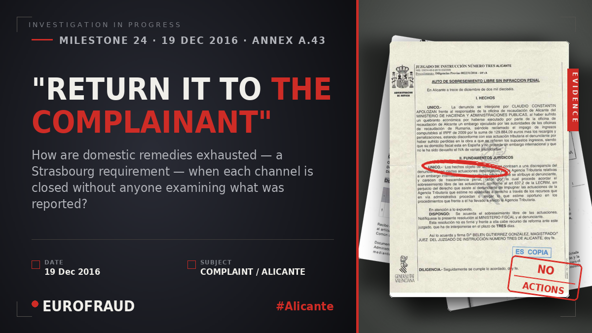 "RETURN IT TO THE COMPLAINANT"