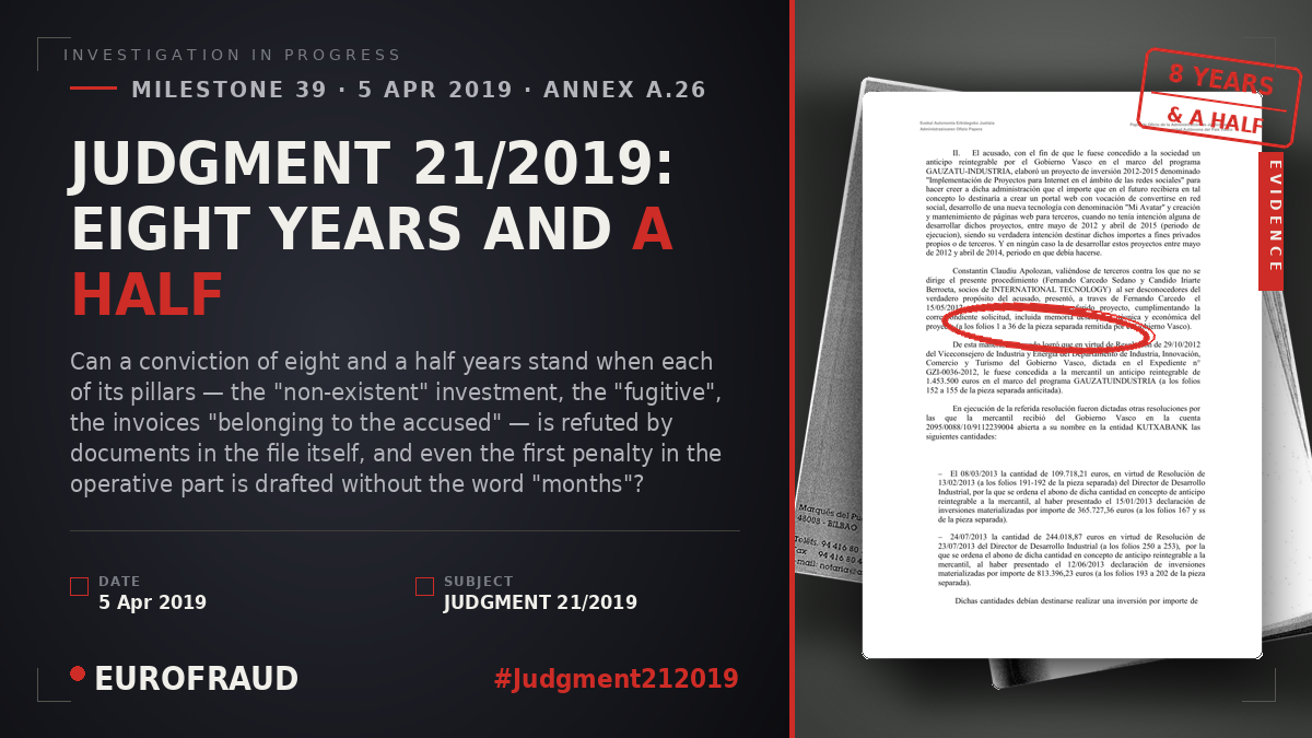 JUDGMENT 21/2019: EIGHT YEARS AND A HALF