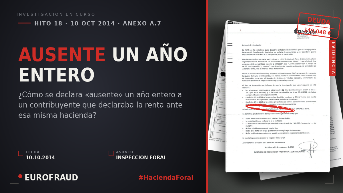 LA SEGUNDA HACIENDA TAMBIÉN LO DECLARÓ "AUSENTE"