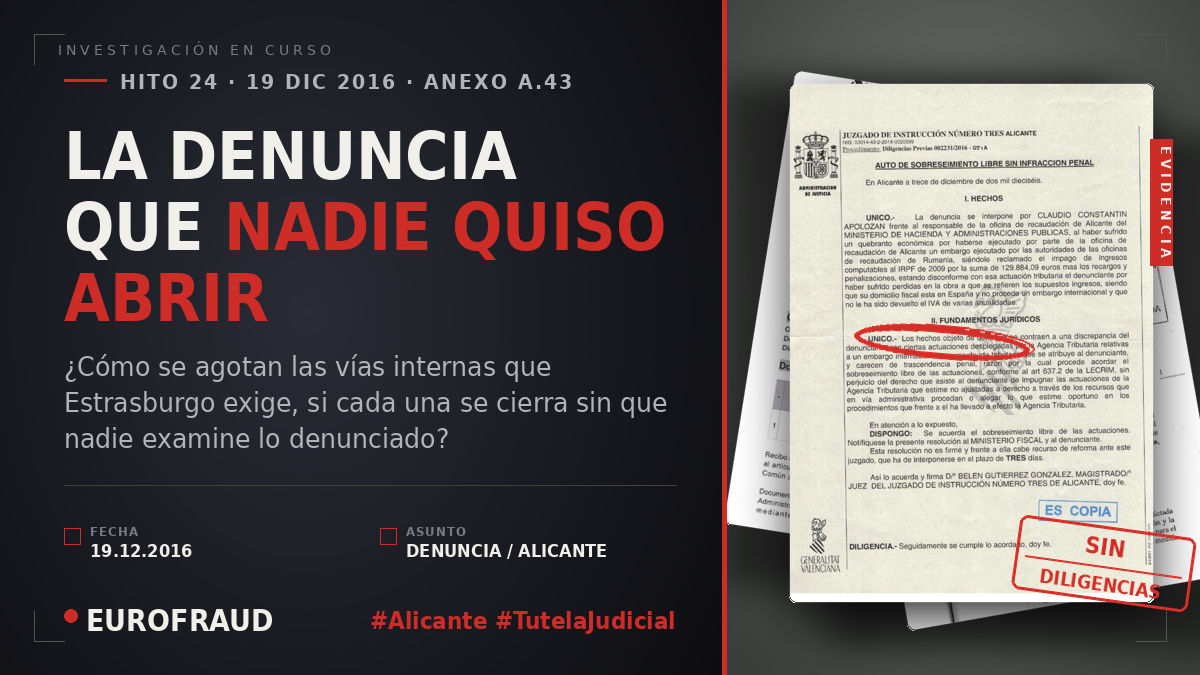 "DEVUÉLVASE AL DENUNCIANTE"