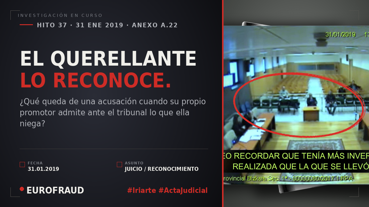 EL QUERELLANTE RECONOCE LA INVERSIÓN