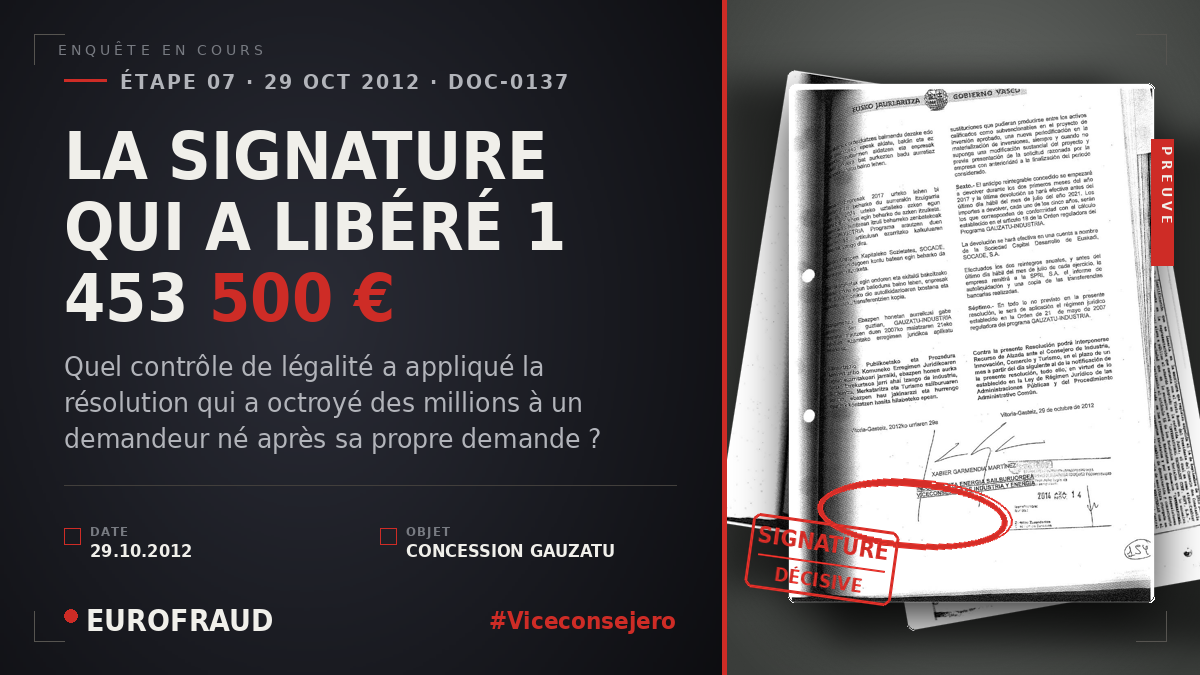 LA SIGNATURE QUI A LIBÉRÉ 1 453 500 €