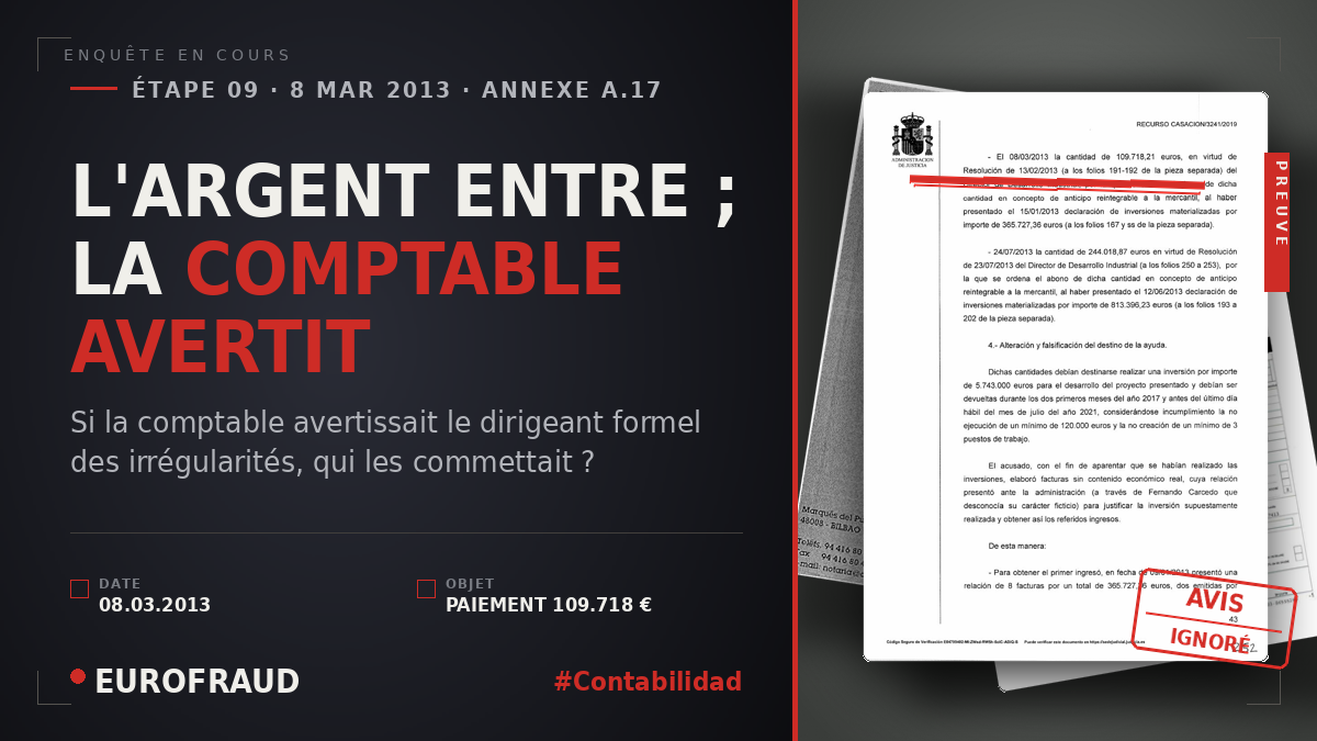L'ARGENT ENTRE ; LA COMPTABLE AVERTIT