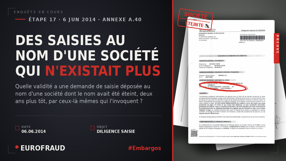 DES SAISIES AU NOM D'UNE SOCIÉTÉ QUI N'EXISTAIT PLUS