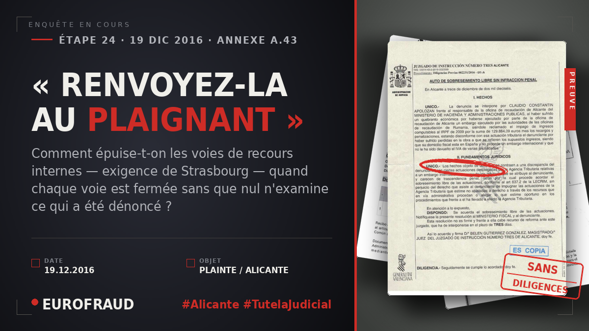 « RENVOYEZ-LA AU PLAIGNANT »