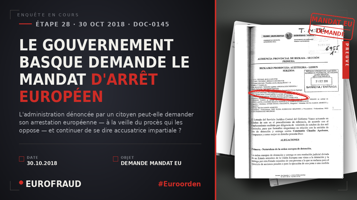 LE GOUVERNEMENT BASQUE DEMANDE LE MANDAT D'ARRÊT EUROPÉEN